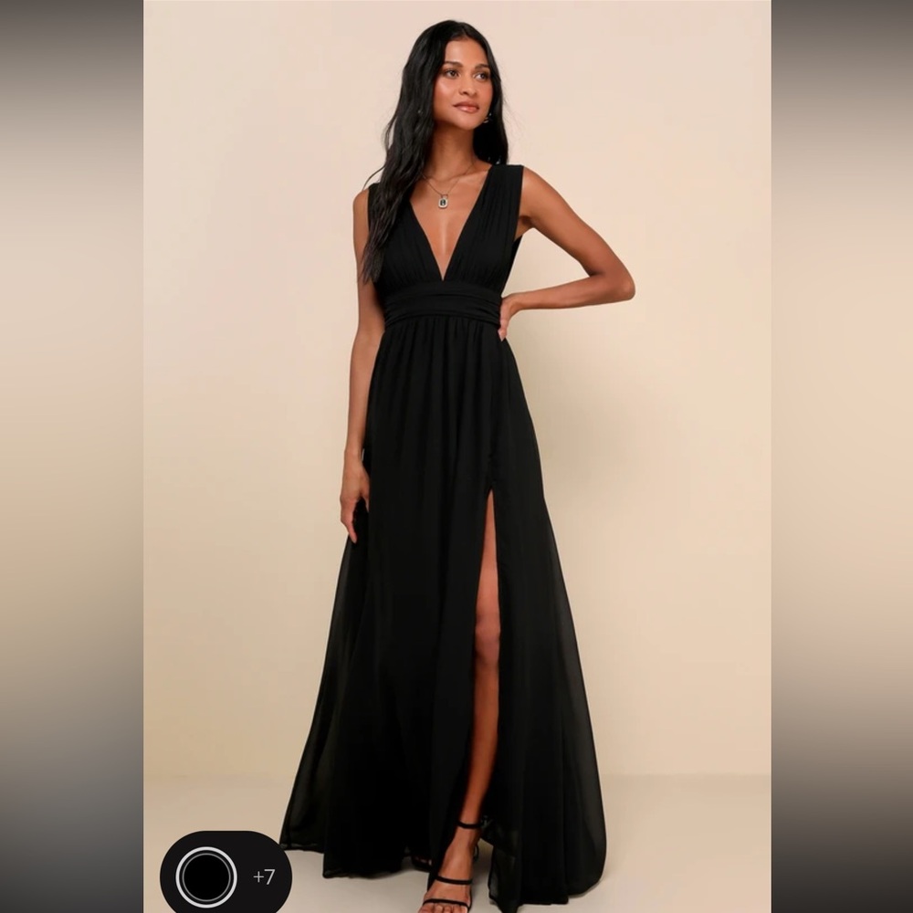 Lulus Heavenly Hues Black Maxi Dress